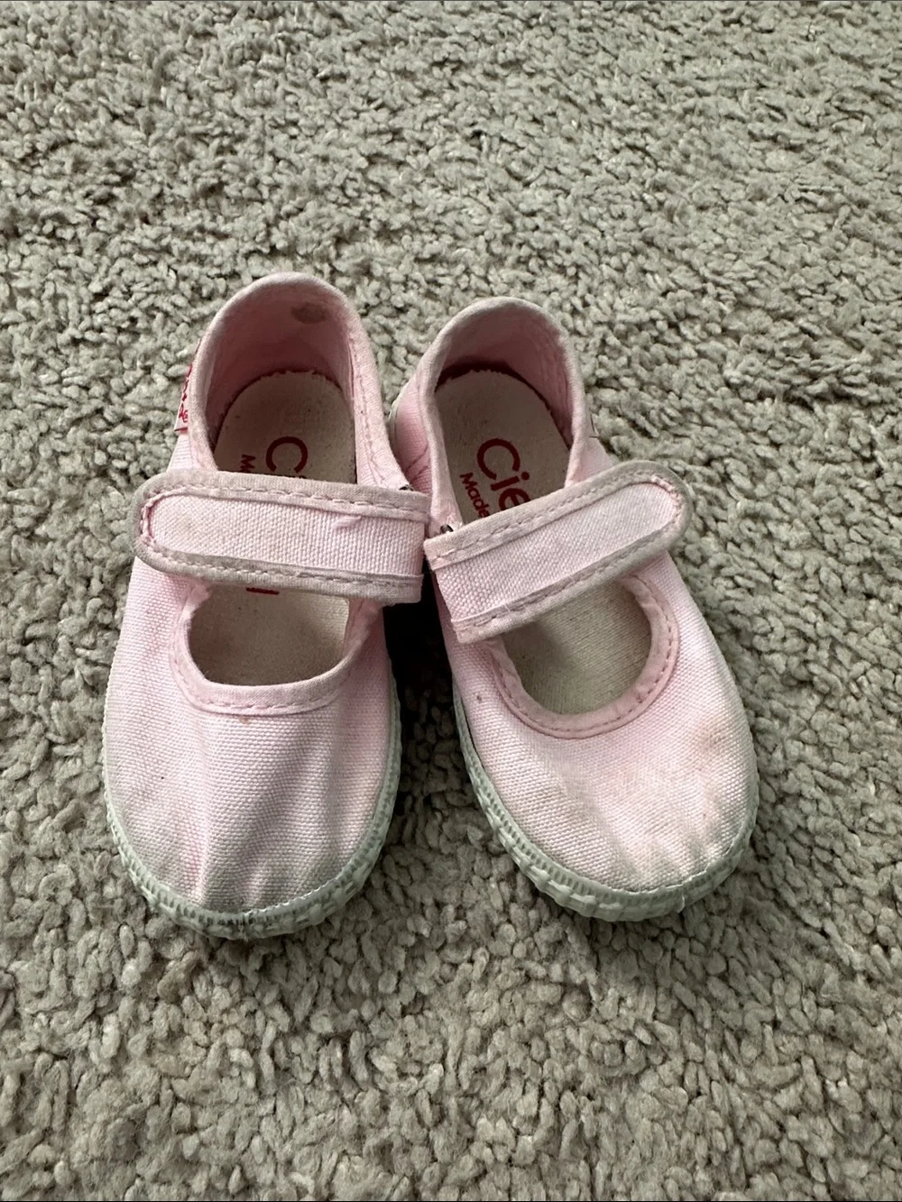 Cienta Light Pink Canvas Mary Jane Shoes for new walker (size 19)